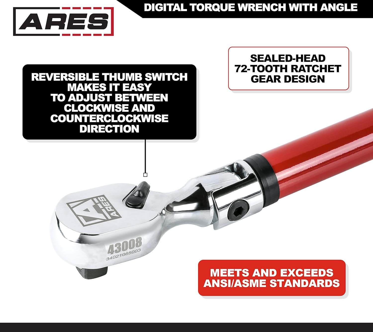 1/2-Inch Drive Flex Head Electronic Digital Torque and Torque Angle Wrench, 25-250 ft/lbs S4626