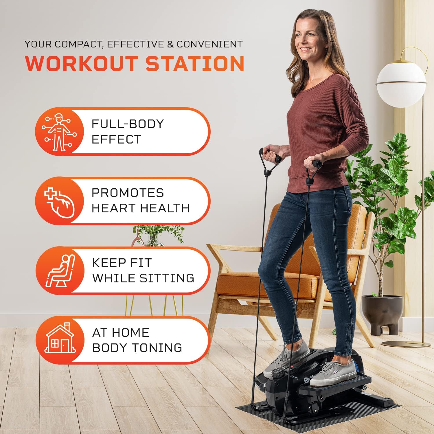 Under Desk Elliptical Machine with Adjustable Resistance R7868