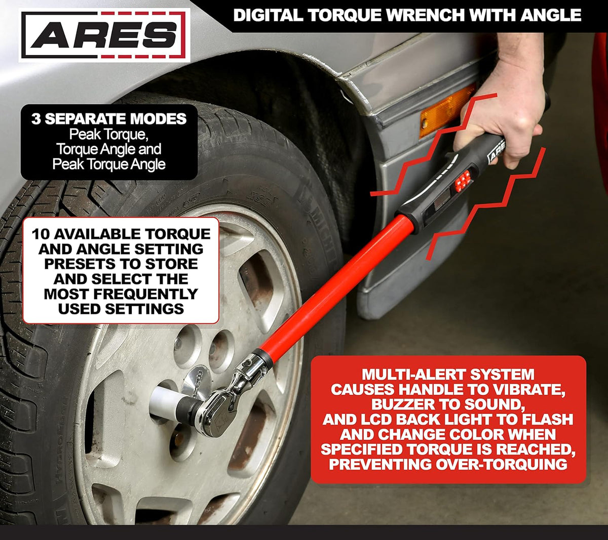 1/2-Inch Drive Flex Head Electronic Digital Torque and Torque Angle Wrench, 25-250 ft/lbs S4626
