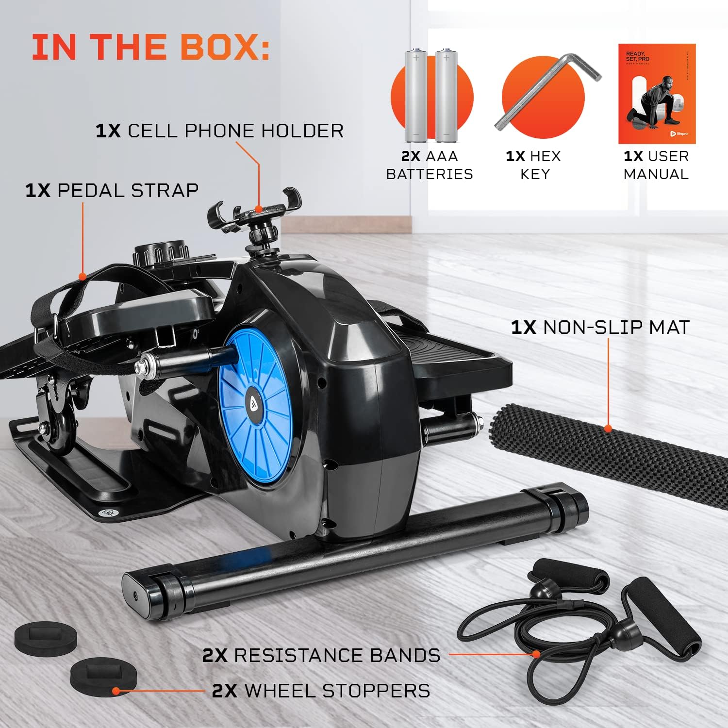 Under Desk Elliptical Machine with Adjustable Resistance R7868