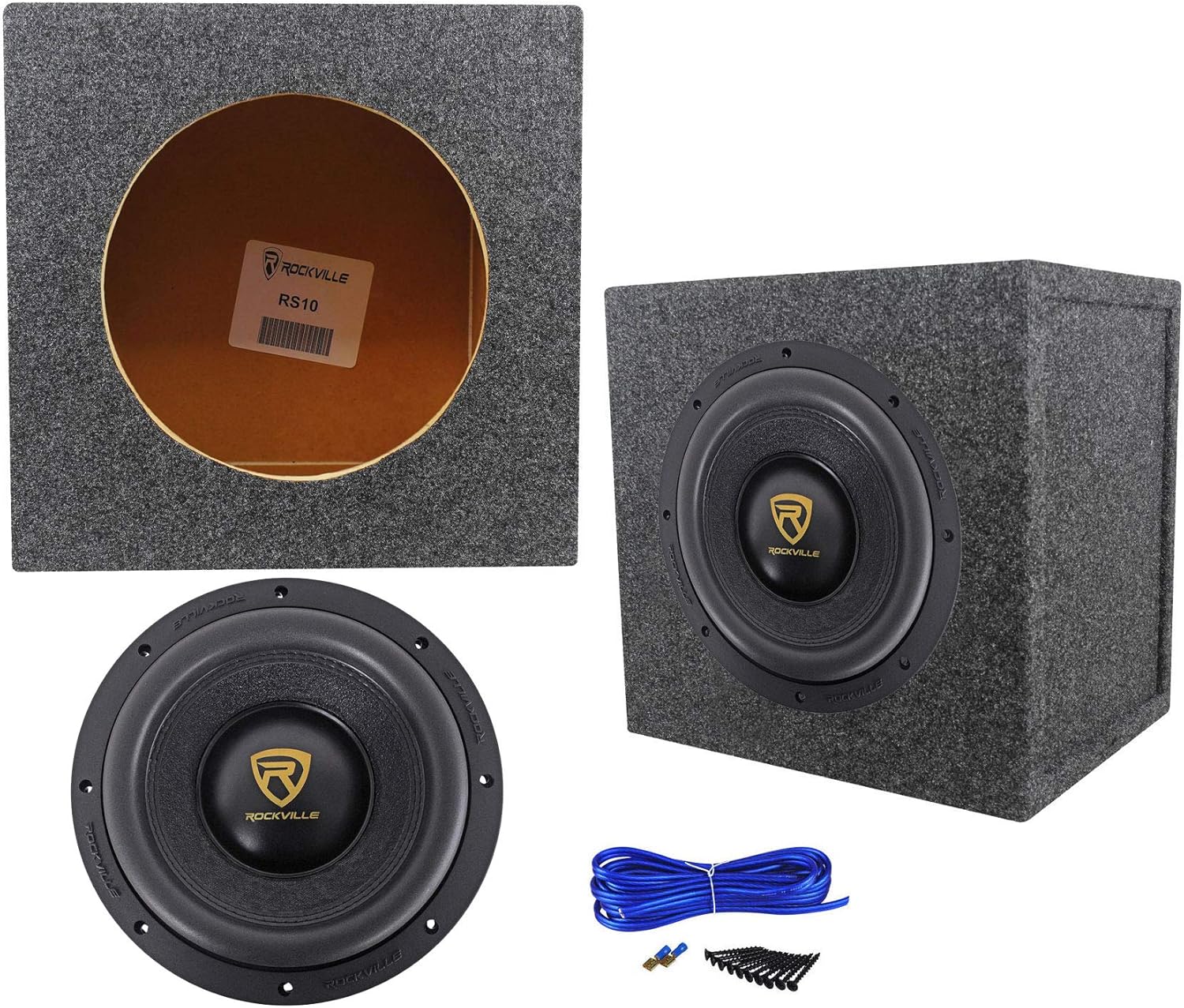10" 3200 Watt Car Audio Subwoofer with Sealed Sub Box Enclosure I241