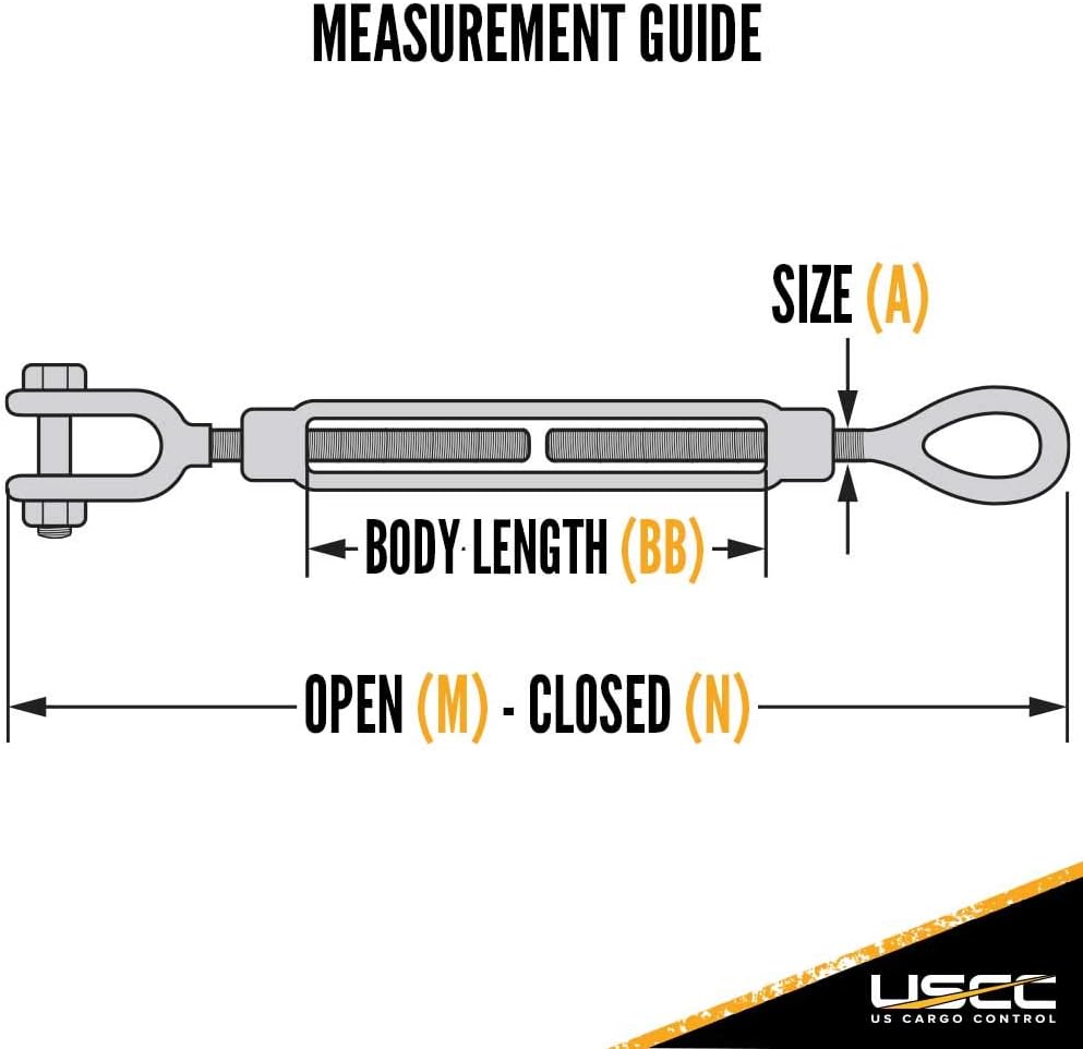 1 Inch x 18 Inches Galvanized Jaw and Eye Turnbuckle R347