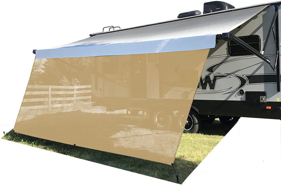 RV Awning Shade Screen 7'X13'3'' Blue Sunshade Camping Trailer UV Sun Blocker Complete Kits L719