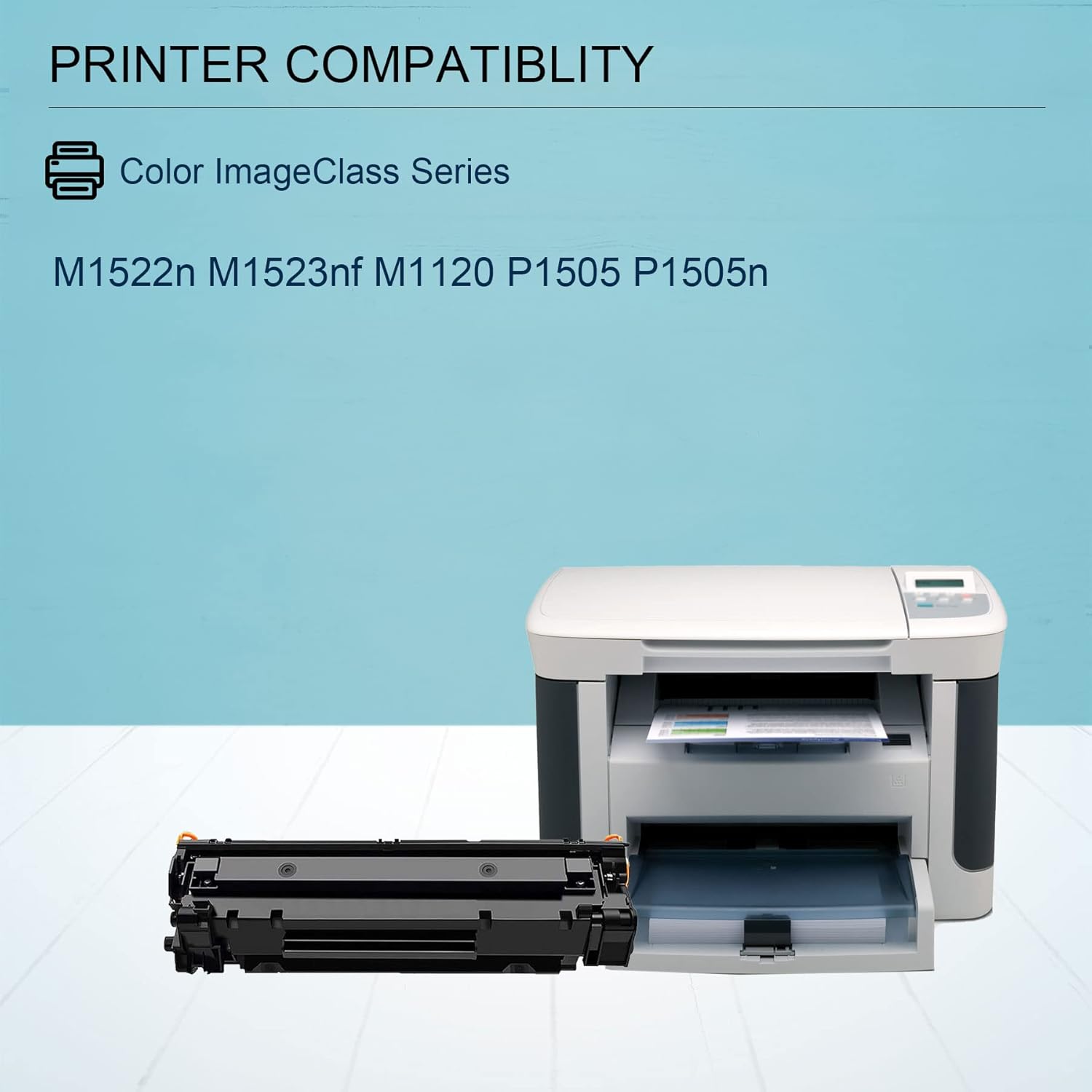 1 Pack Black Toner Cartridge for M1522n M1523nf M1120 MFP P1505 P1505n Printer P120
