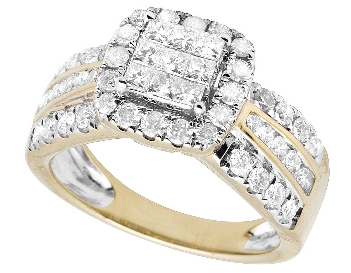 10K Yellow Gold Princess Diamond Engagement Ring 1.50ct Q6497