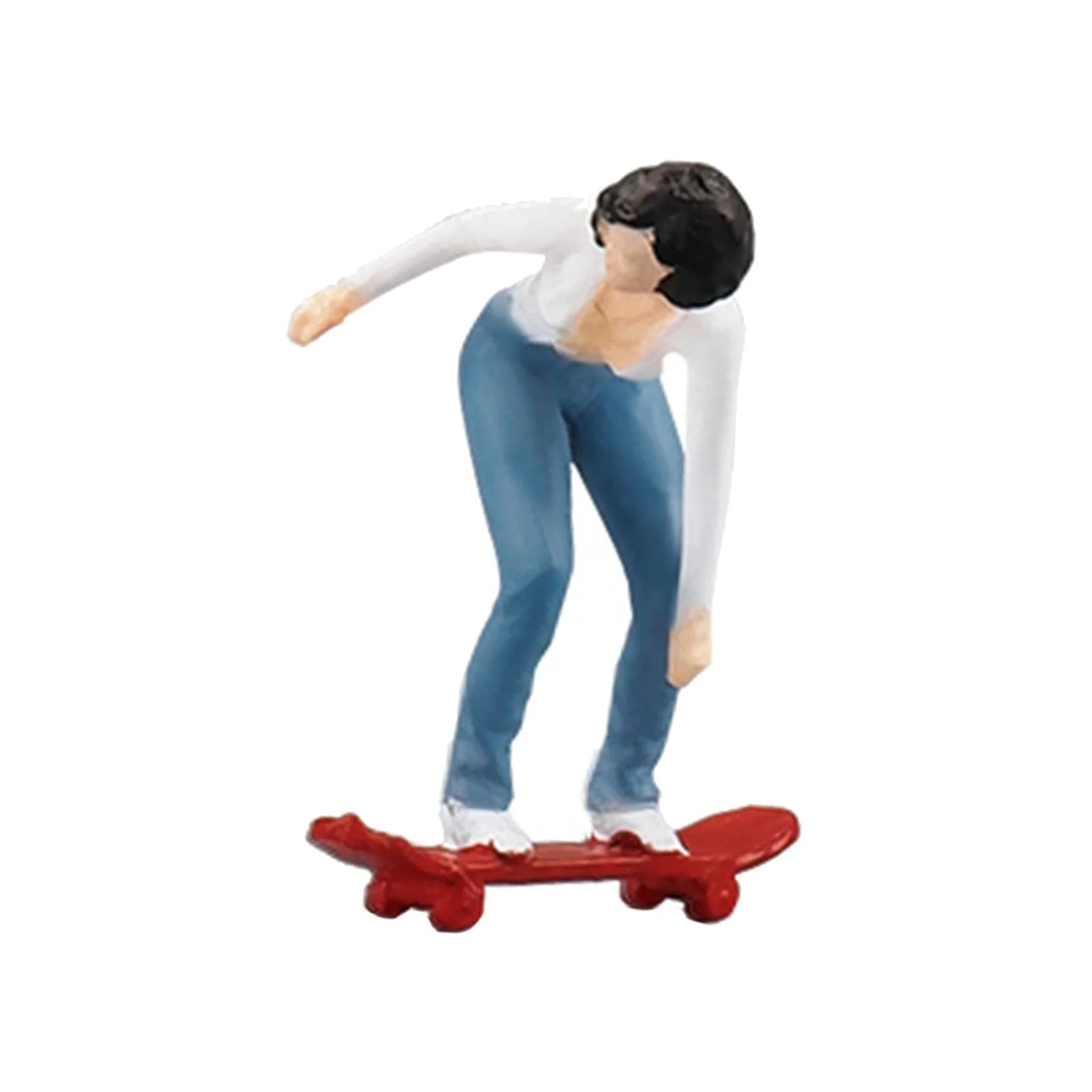 1/64 Scale Miniature Resin Painted Skateboard Figure for Diorama Model X4357