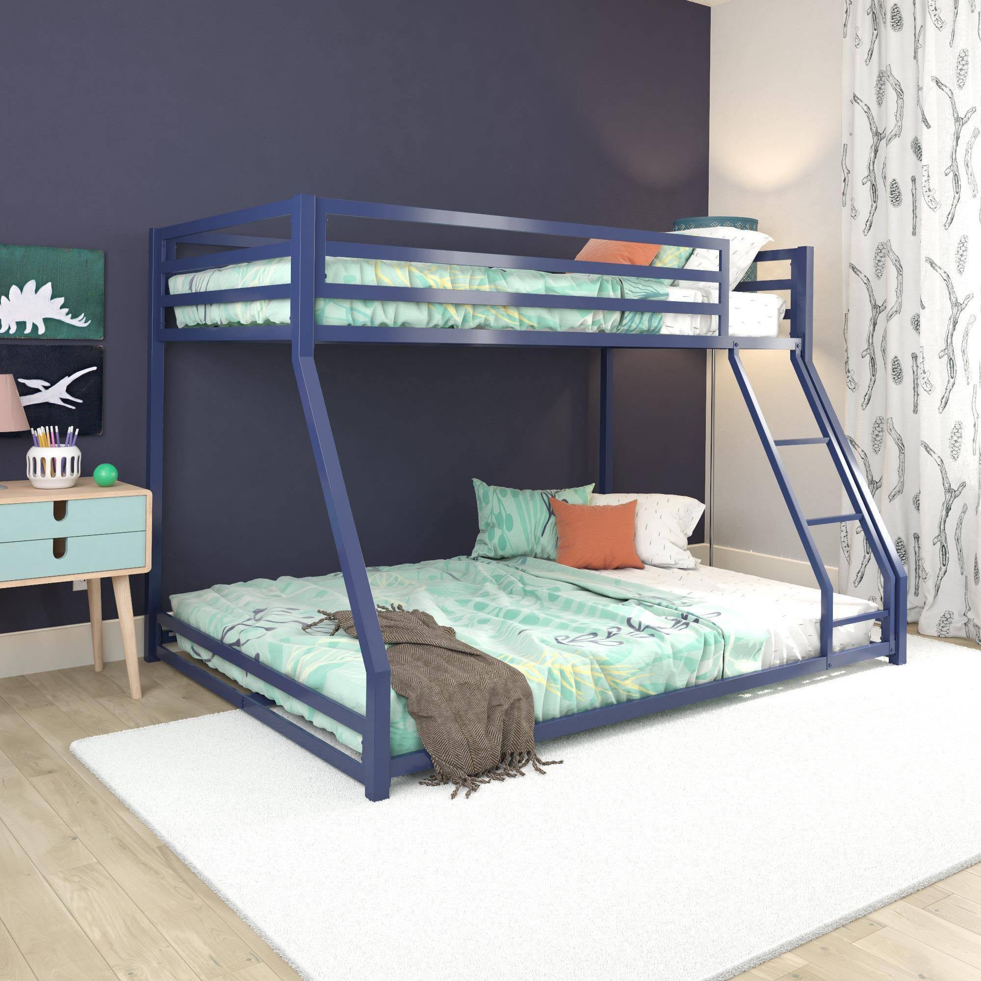Twin/Full Metal Bunk Bed Blue D662722