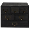 Black 6 Drawer Wood Desk Organizer B75033