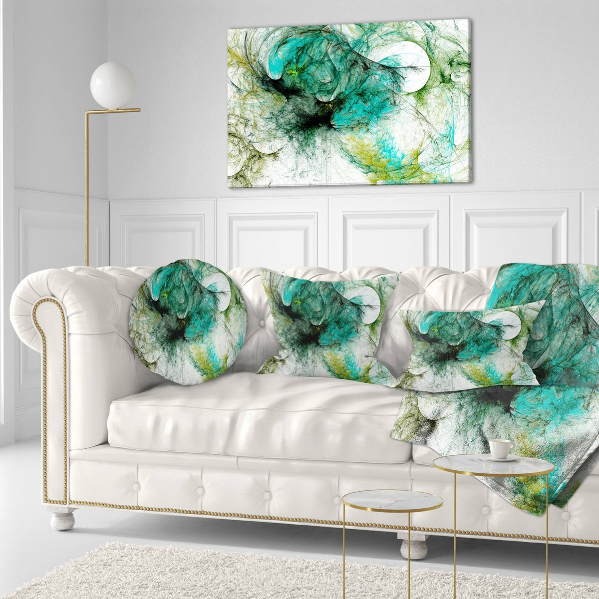 Green Graphic Art on Wrapped Canvas L498
