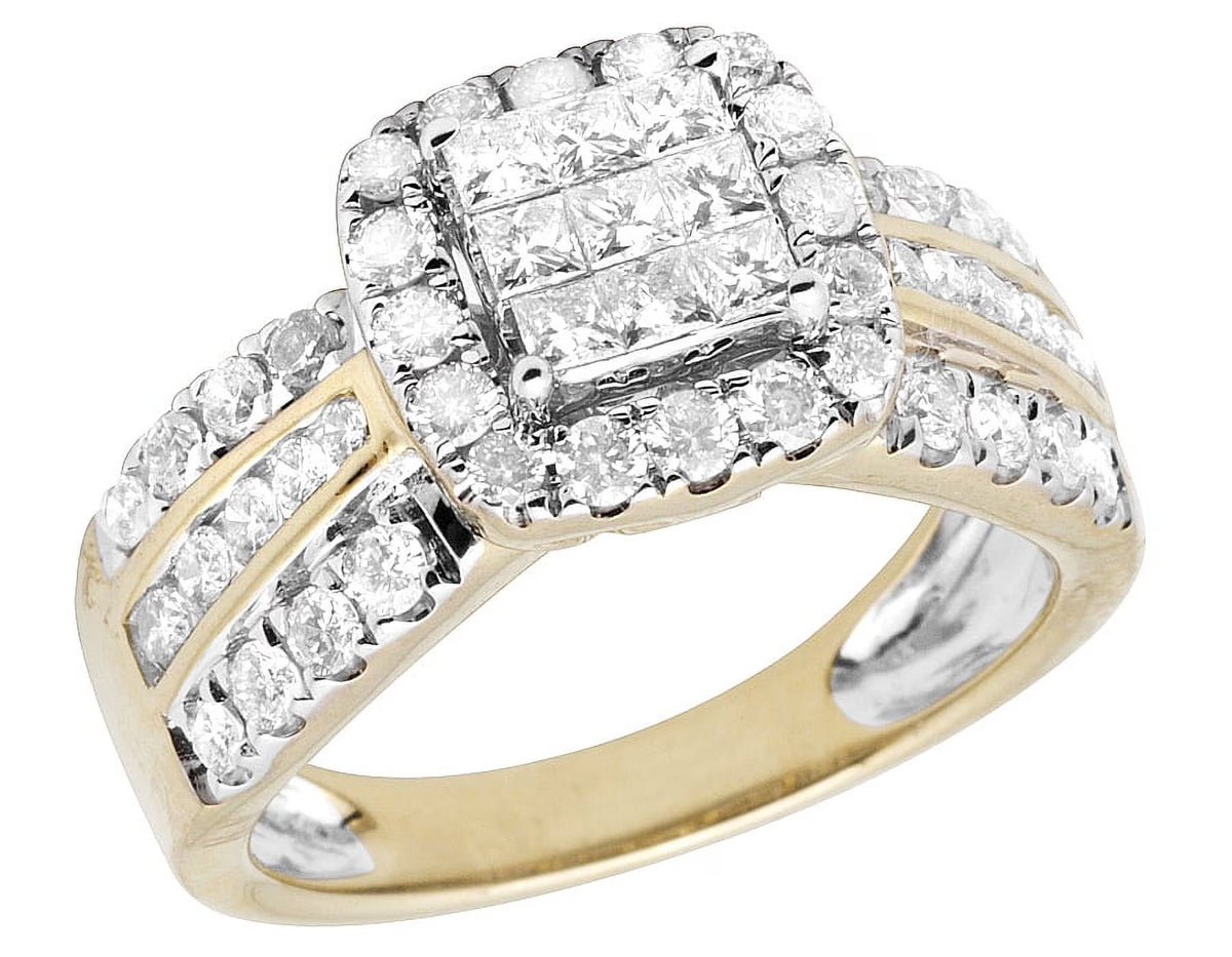 10K Yellow Gold Princess Diamond Engagement Ring 1.50ct Q6497