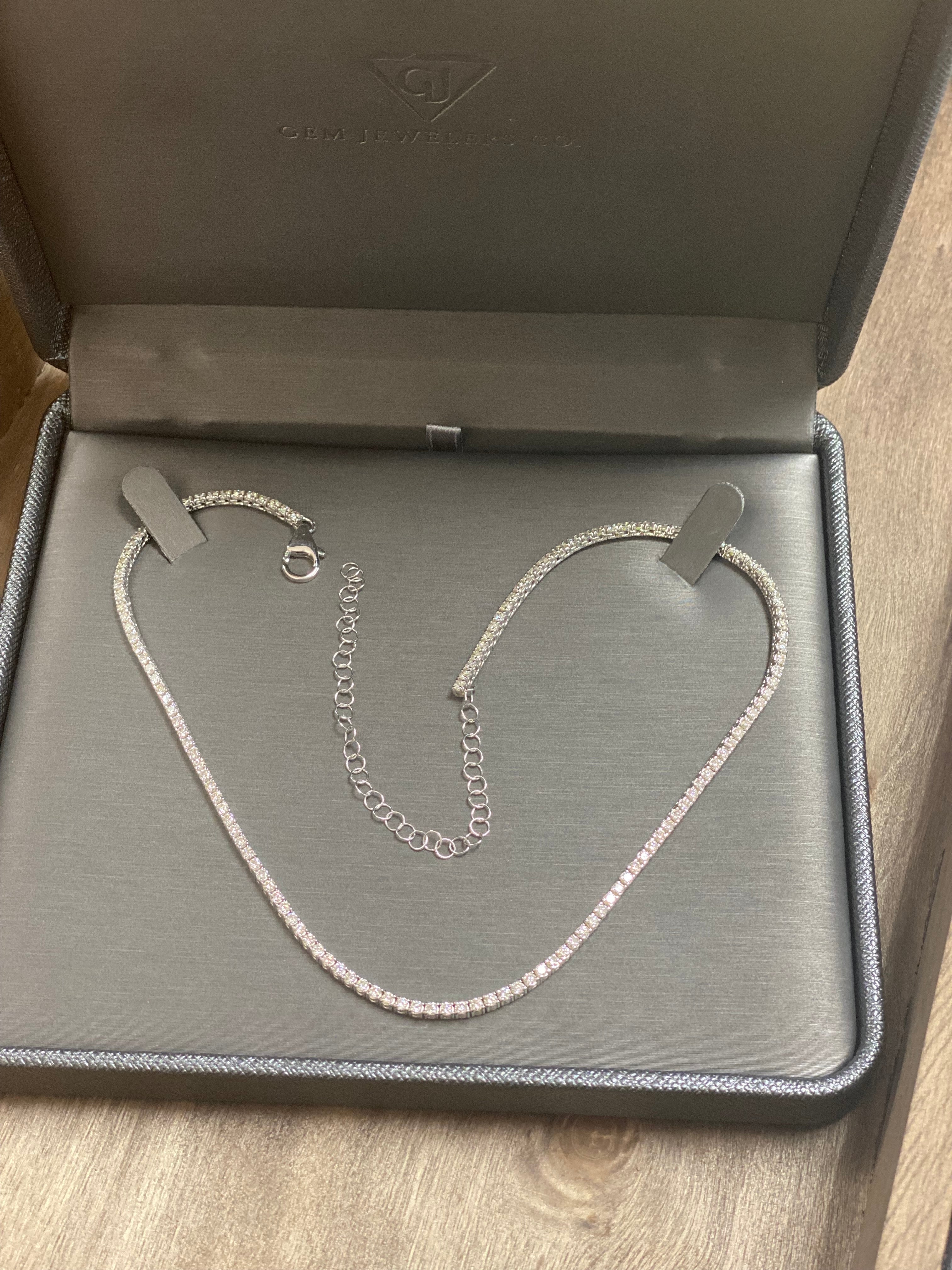 10 Carat Adjustable Round Diamond Tennis Necklace I328524