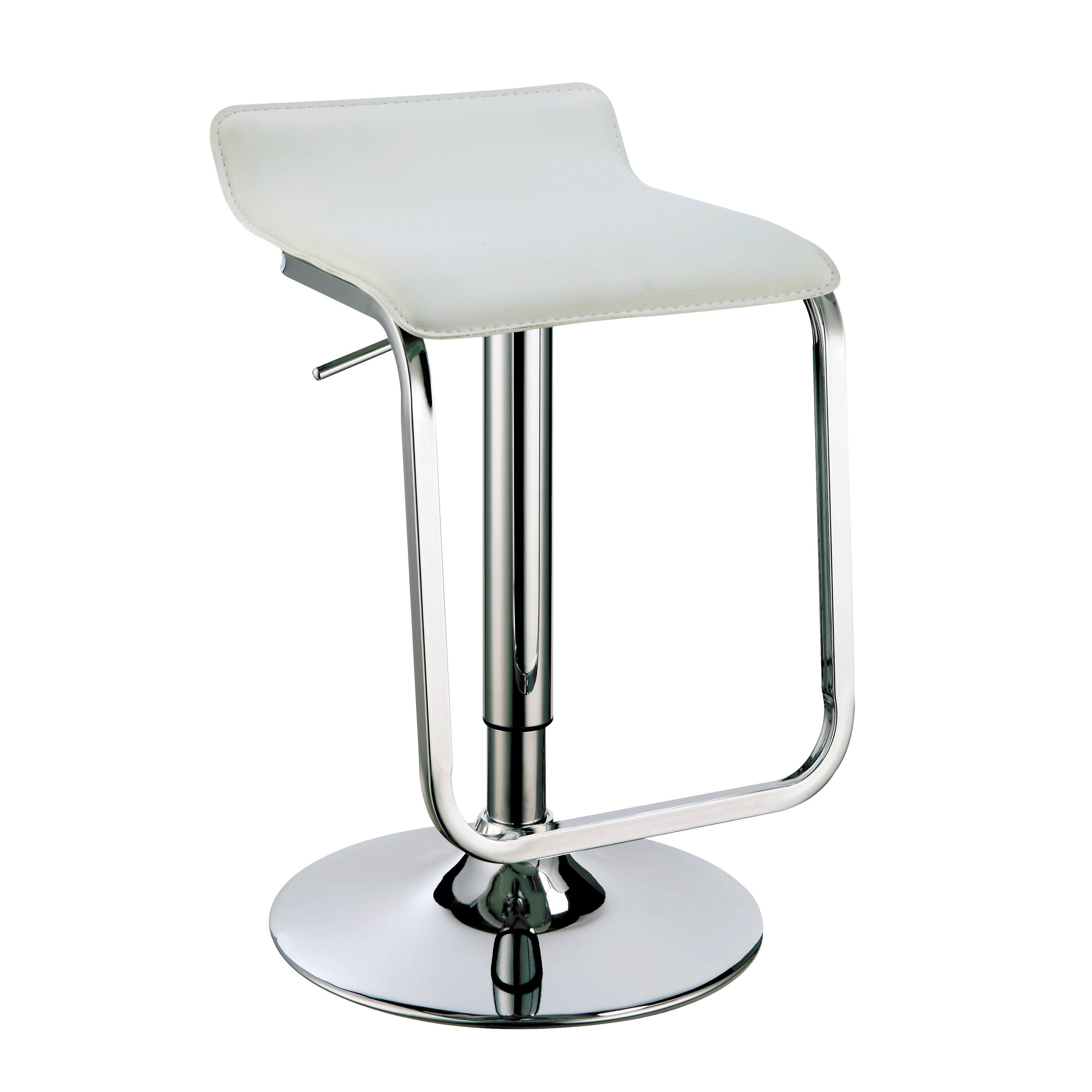 White Adjustable Waterfall Bar Stool B10097