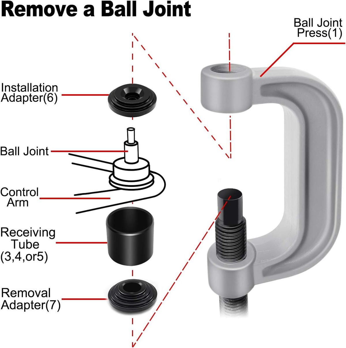10PCs Ball Joint Press Kit with 4x4 Adapters U786265
