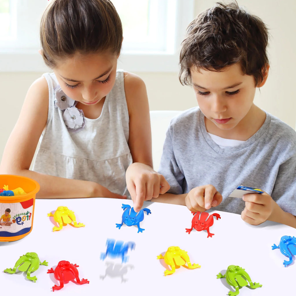 1 Set Jumping Frogs Toy with Bucket V7192
