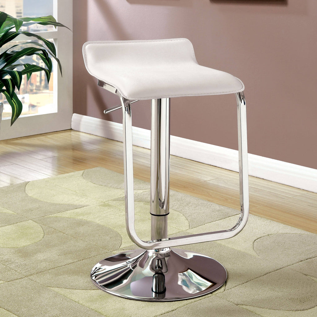 White Adjustable Waterfall Bar Stool B10097