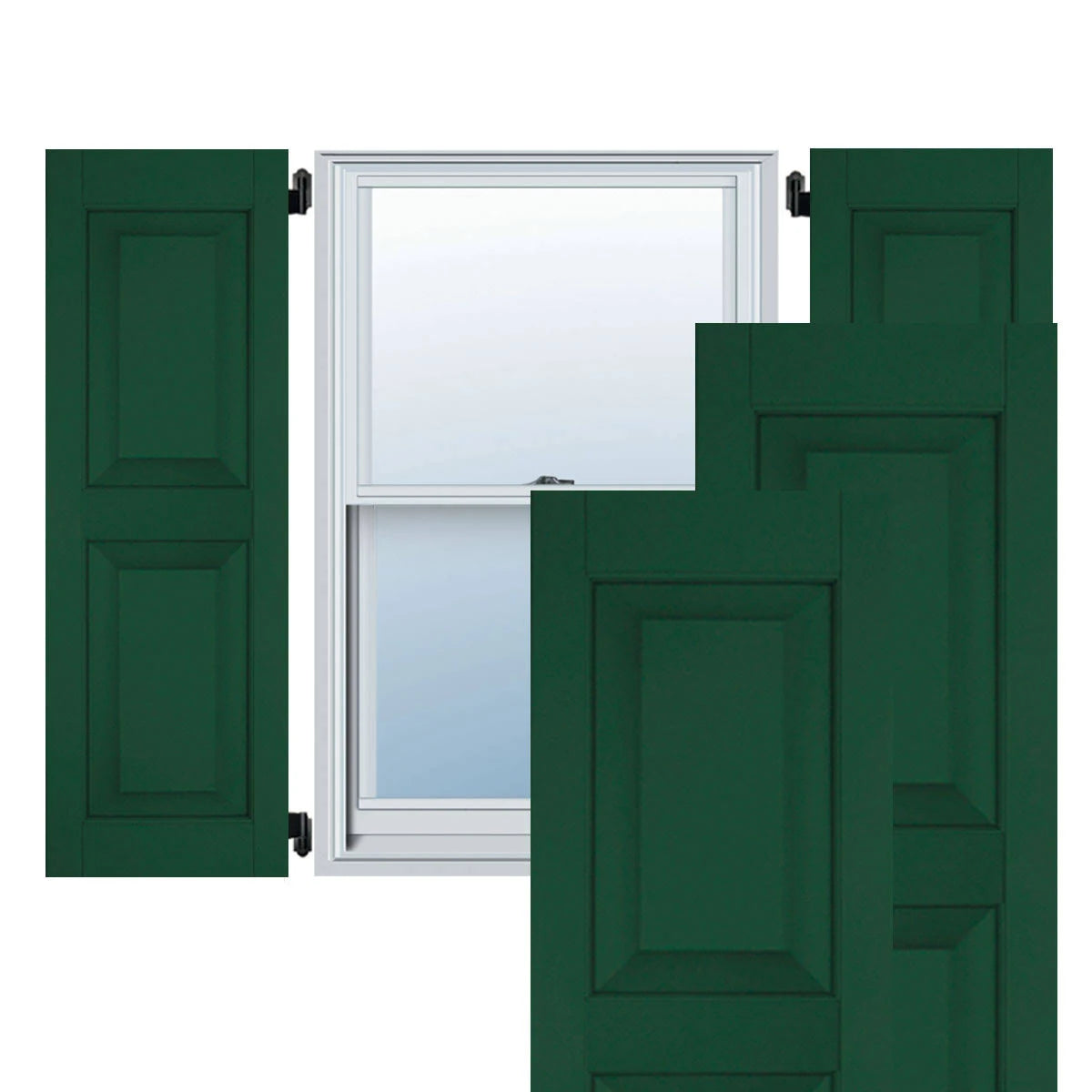 12 in. x 73 in. Exterior Real Wood Raised Panel Shutters Pair T166312