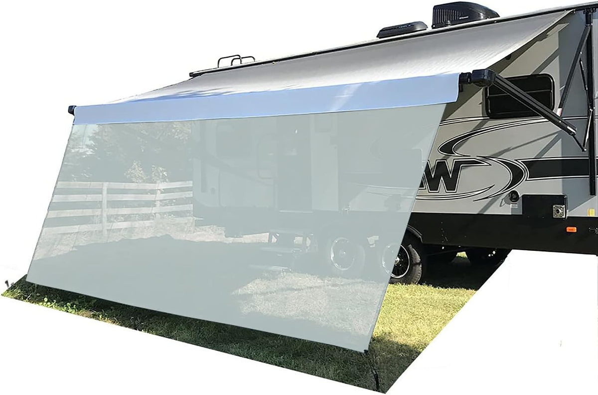 RV Awning Shade Screen 7'X13'3'' Blue Sunshade Camping Trailer UV Sun Blocker Complete Kits L719