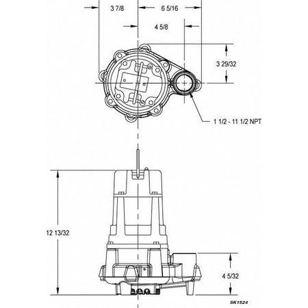 1 HP 1-1/2x22 Submersible Sump Pump 115V Q2212