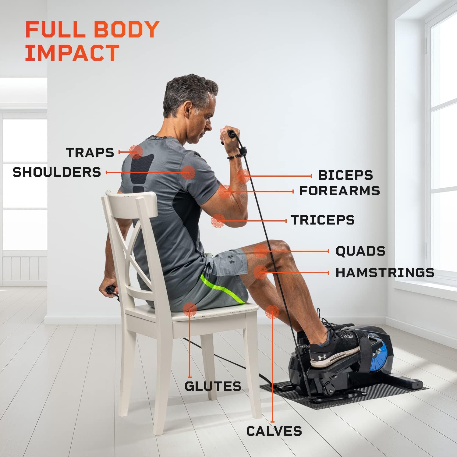 Under Desk Elliptical Machine with Adjustable Resistance R7868