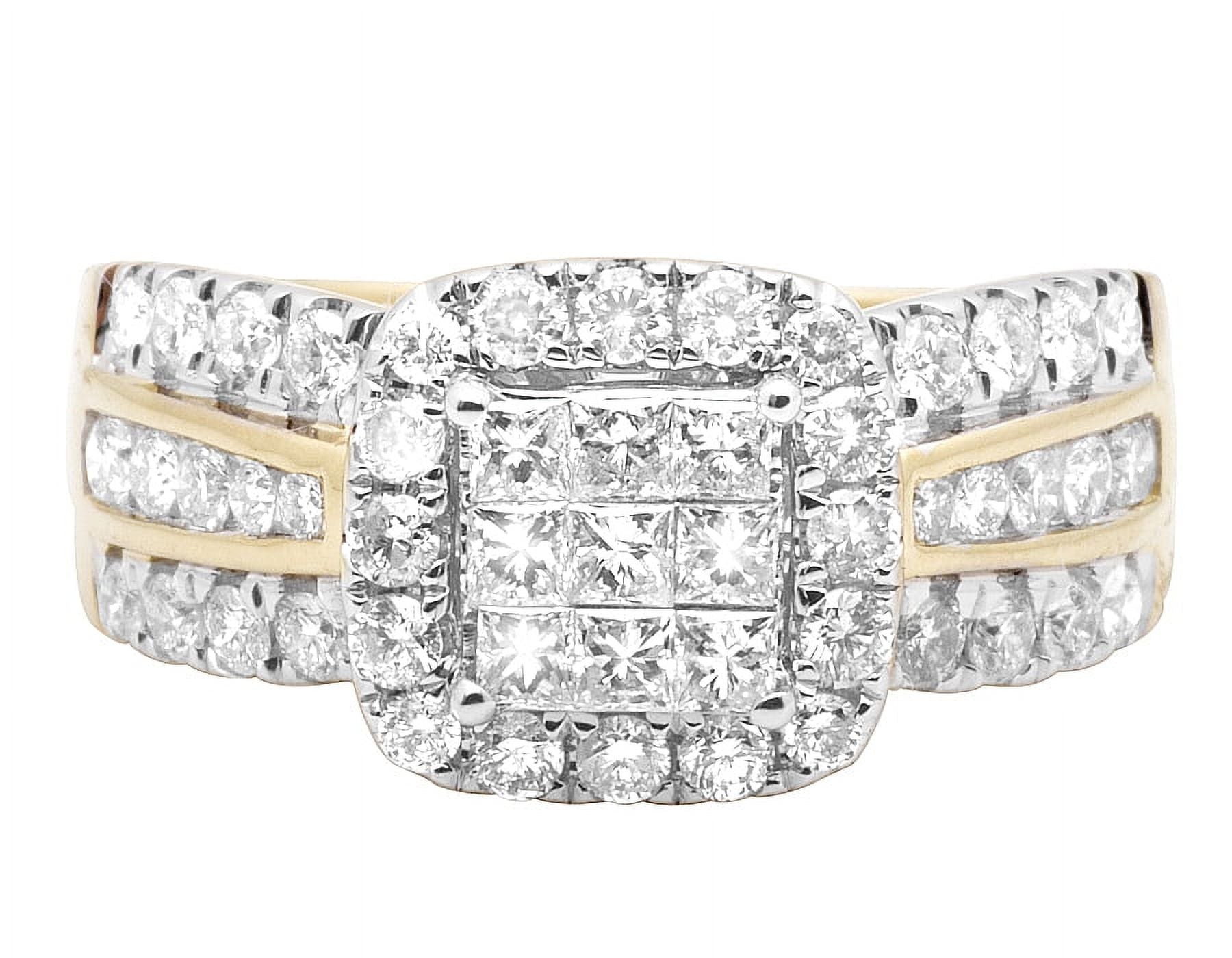 10K Yellow Gold Princess Diamond Engagement Ring 1.50ct Q6497
