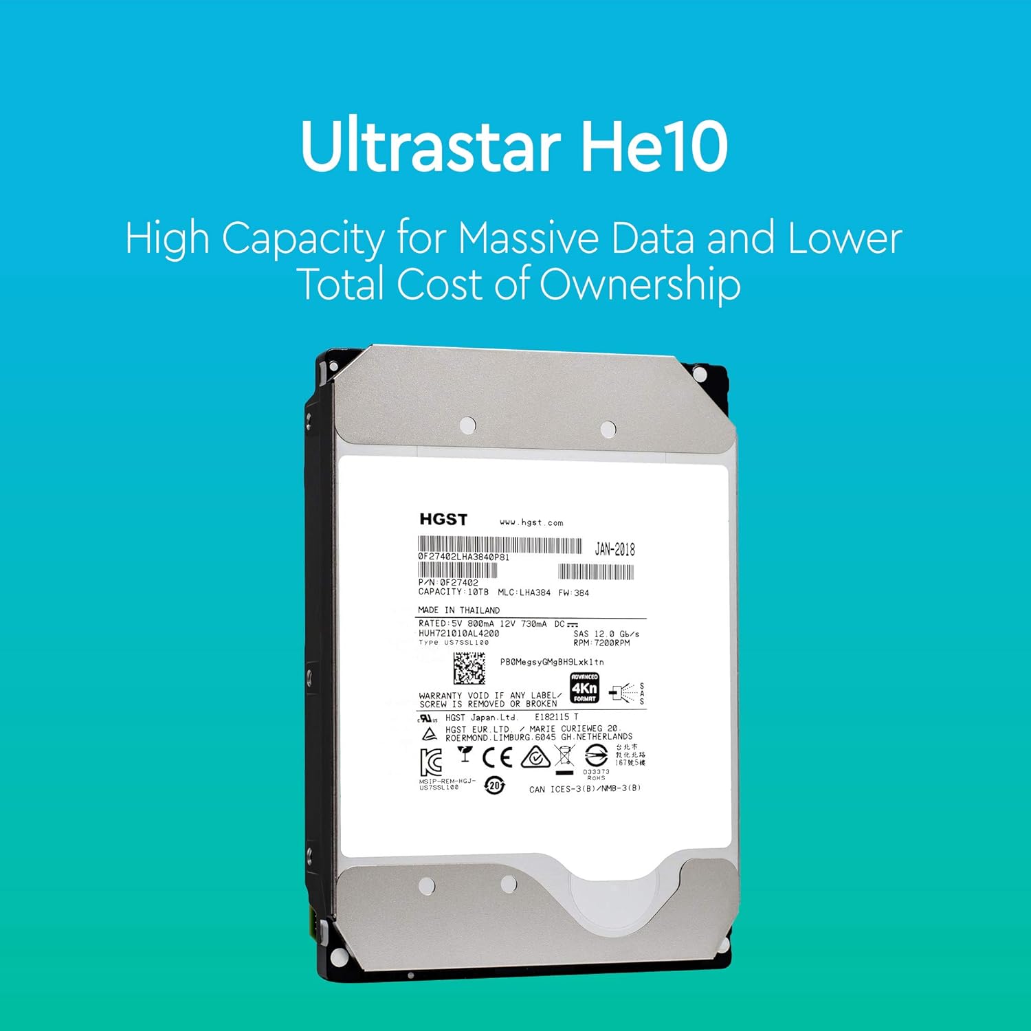 10TB 7200 RPM SAS 12Gb/s 3.5-Inch Enterprise Hard Drive V13053