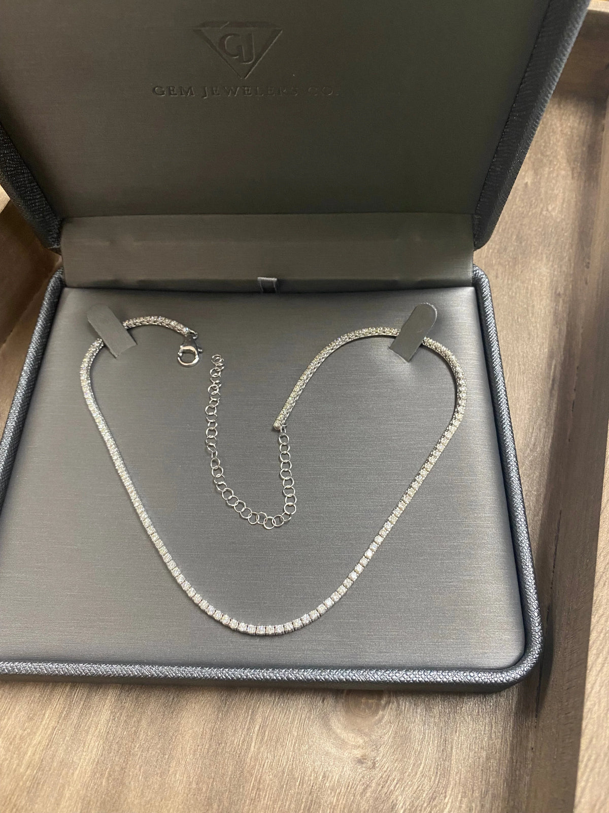 10 Carat Adjustable Round Diamond Tennis Necklace I328524